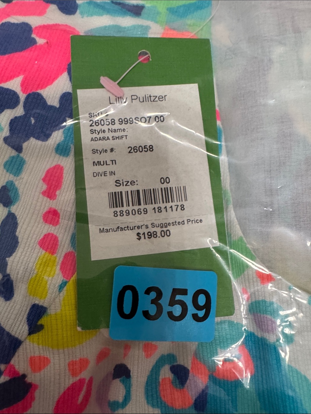 NWT Sz 00 Lilly Pulitzer Adara Shift Dress with Pink and Blue Floral - Picture 10 of 10